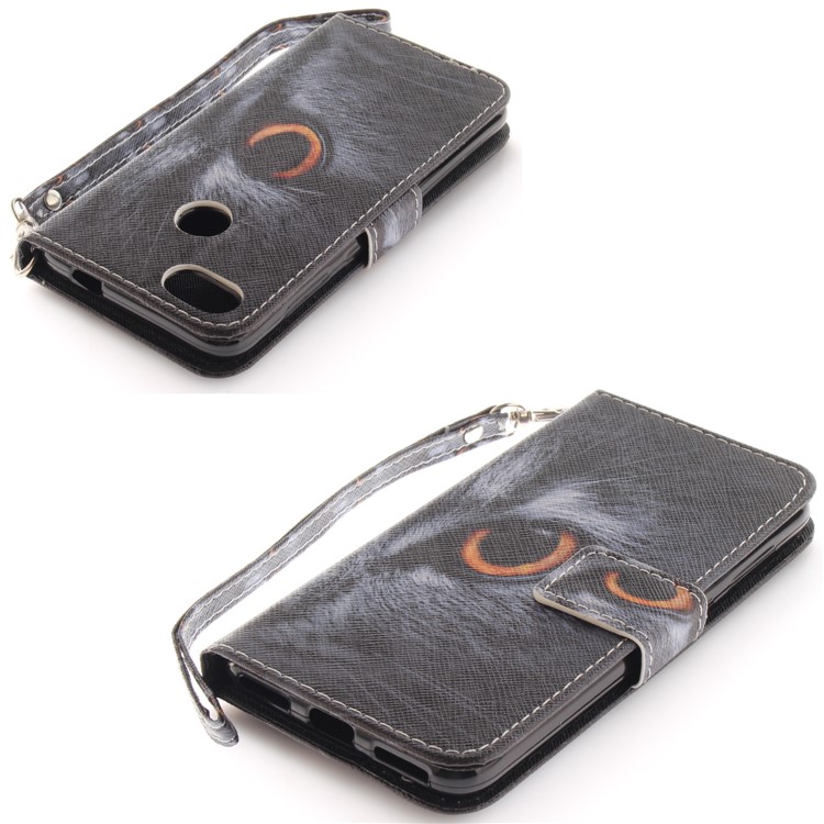 Printing Pattern Magnetic Stand Leather Wallet Cell Phone Case with Strap for Huawei P9 lite mini/Y6 Pro (2017)/Enjoy 7 - Eyes-4