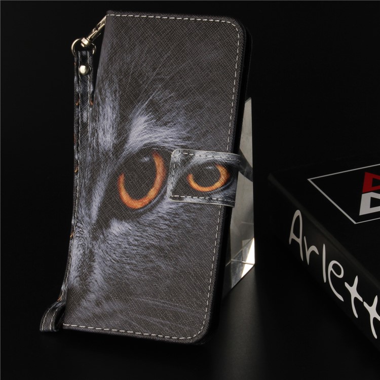 Printing Pattern Magnetic Stand Leather Wallet Cell Phone Case with Strap for Huawei P9 lite mini/Y6 Pro (2017)/Enjoy 7 - Eyes-9