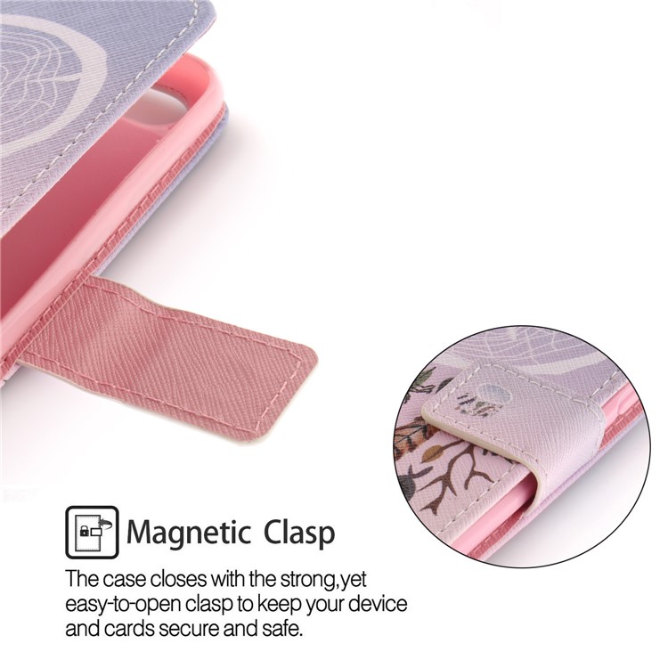 Printing Pattern Magnetic Stand Leather Wallet Cell Phone Casing with Strap for Huawei P9 lite mini/Y6 Pro (2017)/Enjoy 7 - Dream Catcher-6