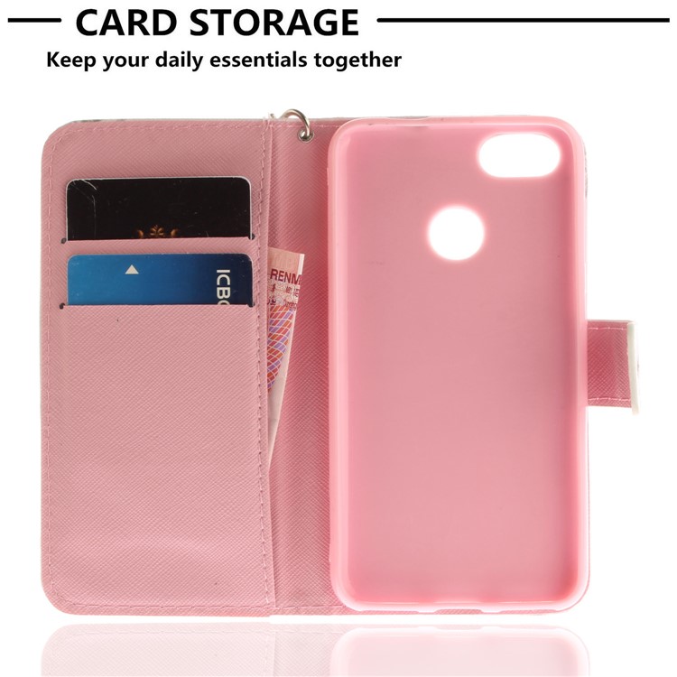 Printing Pattern Magnetic Stand Leather Wallet Mobile Phone Case with Strap for Huawei P9 lite mini/Y6 Pro (2017)/Enjoy 7 - Flower-7