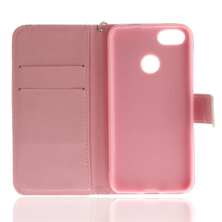 Printing Pattern Magnetic Stand Leather Wallet Mobile Phone Case with Strap for Huawei P9 lite mini/Y6 Pro (2017)/Enjoy 7 - Flower-8