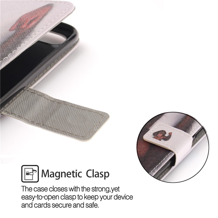 Printing Pattern Magnetic Stand Leather Wallet Mobile Phone Cover with Strap for Huawei P9 lite mini/Y6 Pro (2017)/Enjoy 7 - Orangutan-6