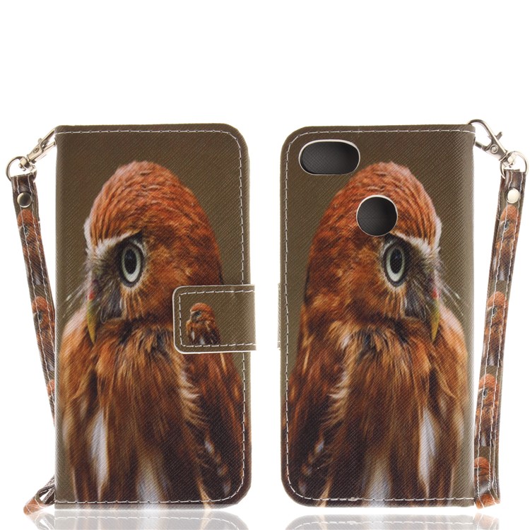 Printing Pattern Magnetic Stand Leather Wallet Mobile Phone Shell with Strap for Huawei P9 lite mini/Y6 Pro (2017)/Enjoy 7 - Parrot-3