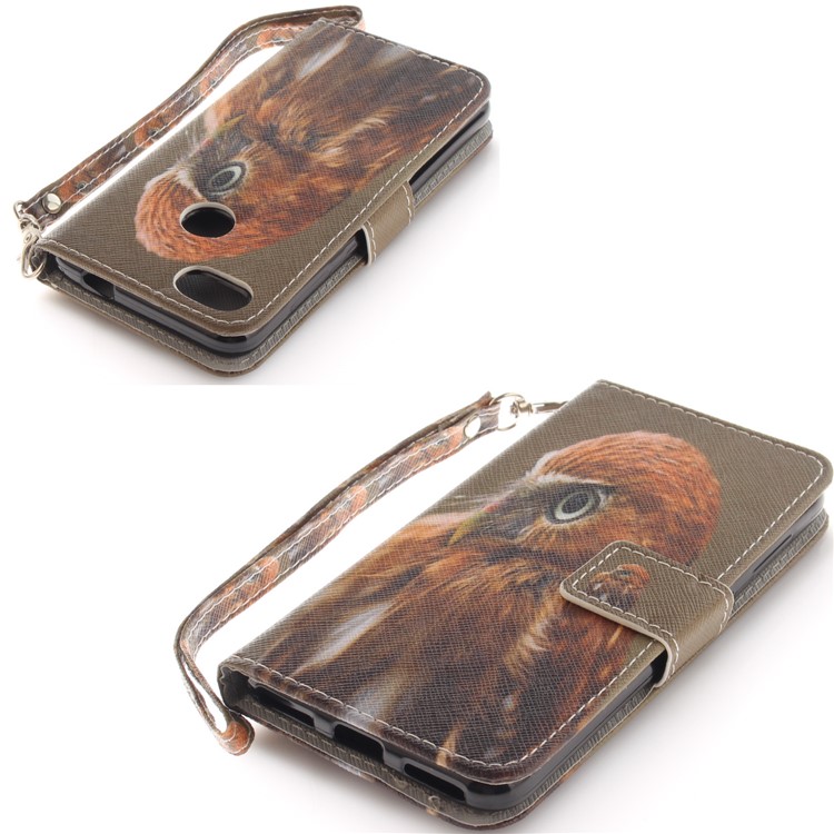 Printing Pattern Magnetic Stand Leather Wallet Mobile Phone Shell with Strap for Huawei P9 lite mini/Y6 Pro (2017)/Enjoy 7 - Parrot-4