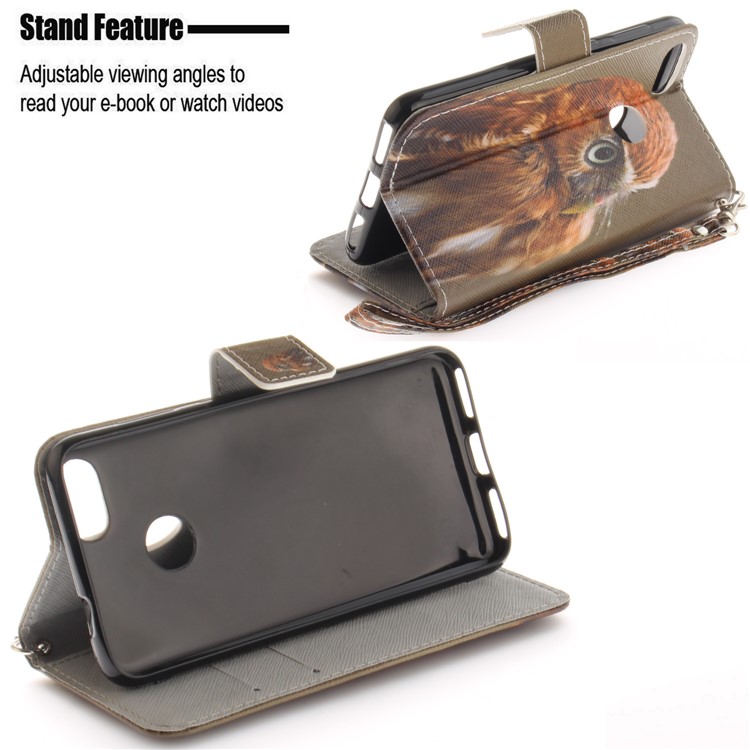Printing Pattern Magnetic Stand Leather Wallet Mobile Phone Shell with Strap for Huawei P9 lite mini/Y6 Pro (2017)/Enjoy 7 - Parrot-5