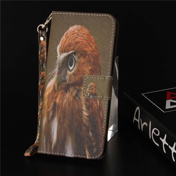 Printing Pattern Magnetic Stand Leather Wallet Mobile Phone Shell with Strap for Huawei P9 lite mini/Y6 Pro (2017)/Enjoy 7 - Parrot-9