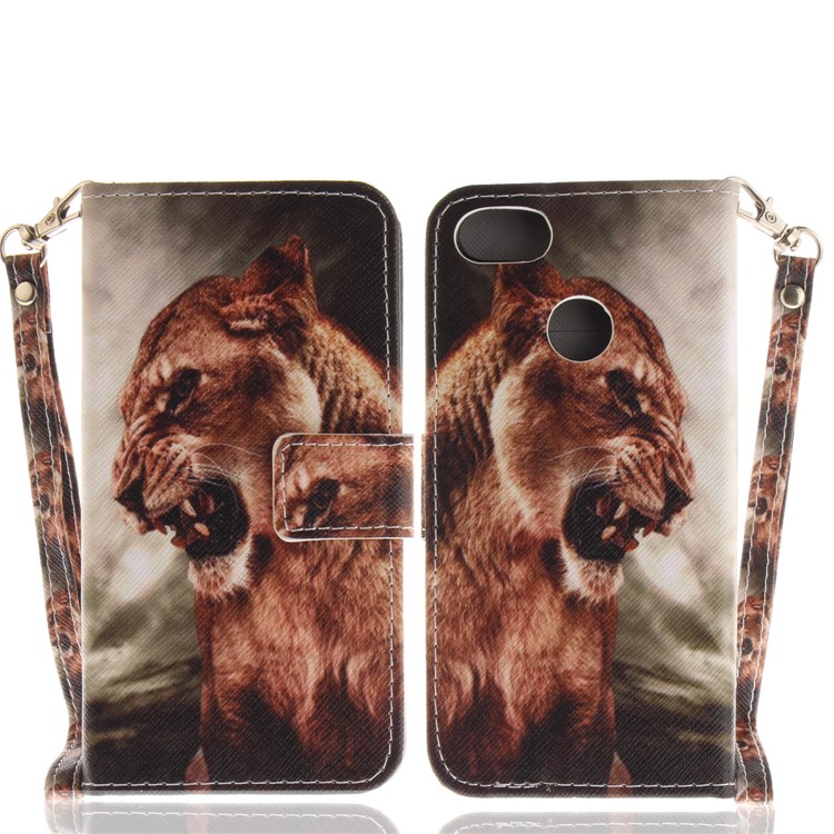 Printing Pattern Magnetic Stand Leather Wallet Protective Case with Strap for Huawei P9 lite mini/Y6 Pro (2017)/Enjoy 7 - Tiger-3