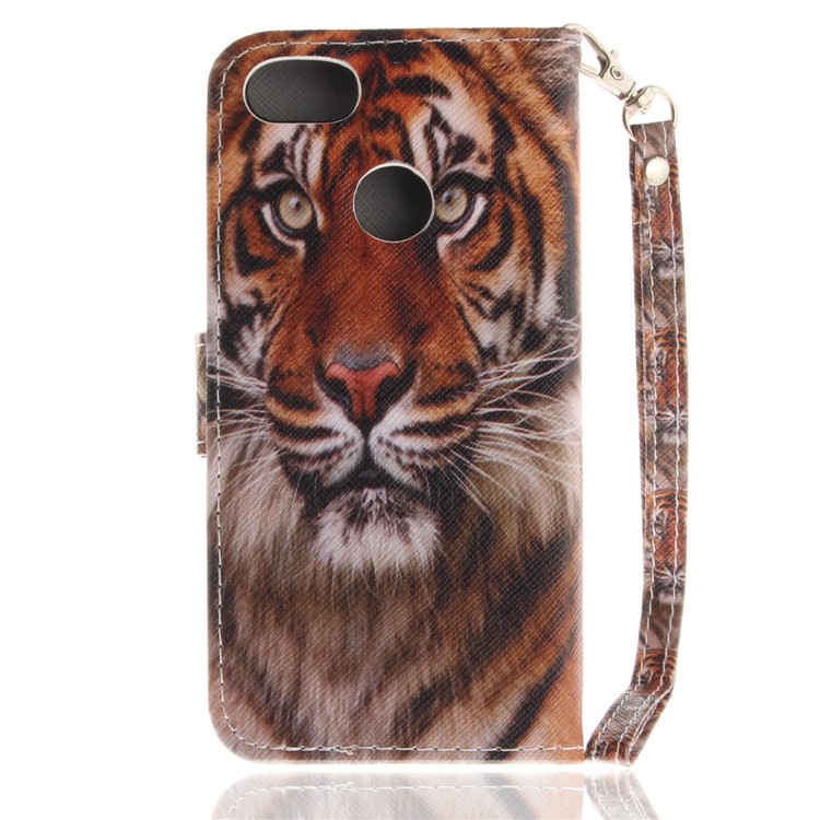 Printing Pattern Magnetic Stand Leather Wallet Protective Casing with Strap for Huawei P9 lite mini/Y6 Pro (2017)/Enjoy 7 - Fierce Tiger-2