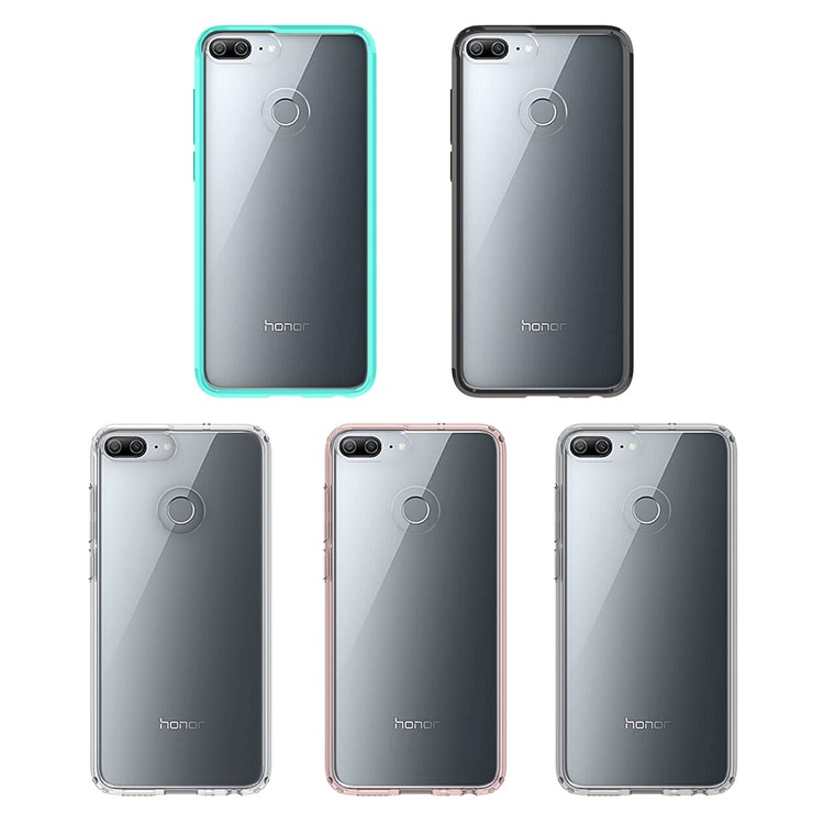 100PCS/Lot Drop-resistant Clear Acrylic + TPU Hybrid Case for Huawei P Smart / Enjoy 7S - Black-2