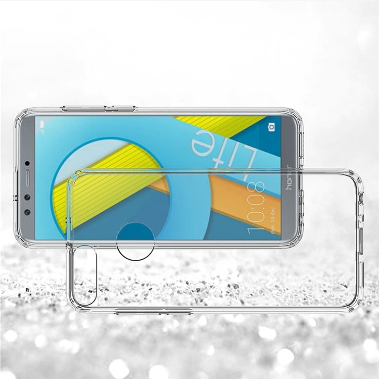 100PCS/Lot Drop-resistant Clear Acrylic + TPU Hybrid Phone Case for Huawei P Smart / Enjoy 7S - Transparent-4