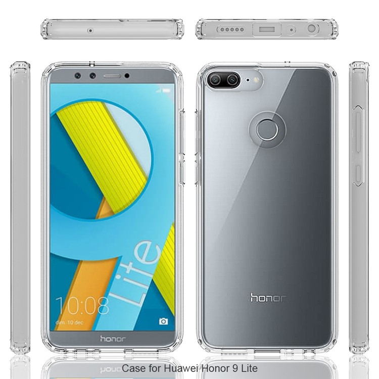 100PCS/Lot Drop-resistant Clear Acrylic + TPU Hybrid Phone Case for Huawei P Smart / Enjoy 7S - Transparent-6