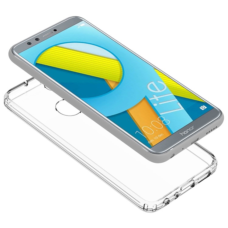 100PCS/Lot Drop-resistant Clear Acrylic + TPU Hybrid Phone Case for Huawei P Smart / Enjoy 7S - Transparent-8
