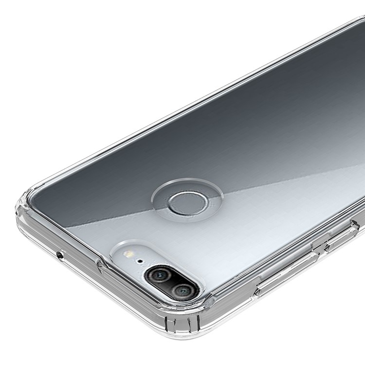 100PCS/Lot Drop-resistant Clear Acrylic + TPU Hybrid Phone Case for Huawei P Smart / Enjoy 7S - Transparent-9