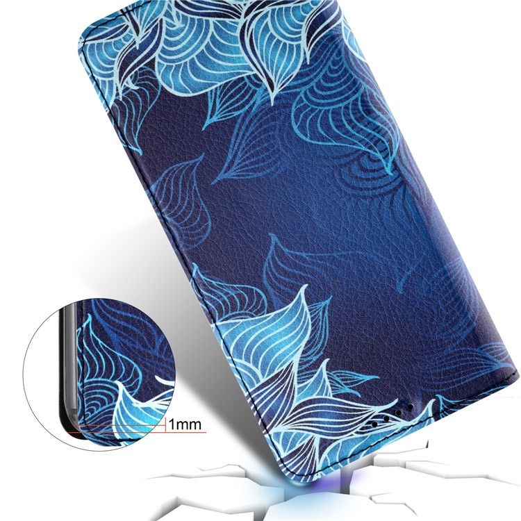 50Pcs/Lot Patterned Leather Stand Case for Huawei Mate 10 Lite / nova 2i / Maimang 6 / Honor 9i (India) - Blue Mandala-5