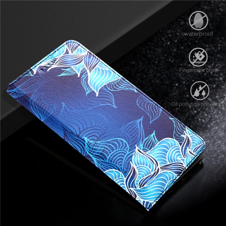 50Pcs/Lot Patterned Leather Stand Case for Huawei Mate 10 Lite / nova 2i / Maimang 6 / Honor 9i (India) - Blue Mandala-6