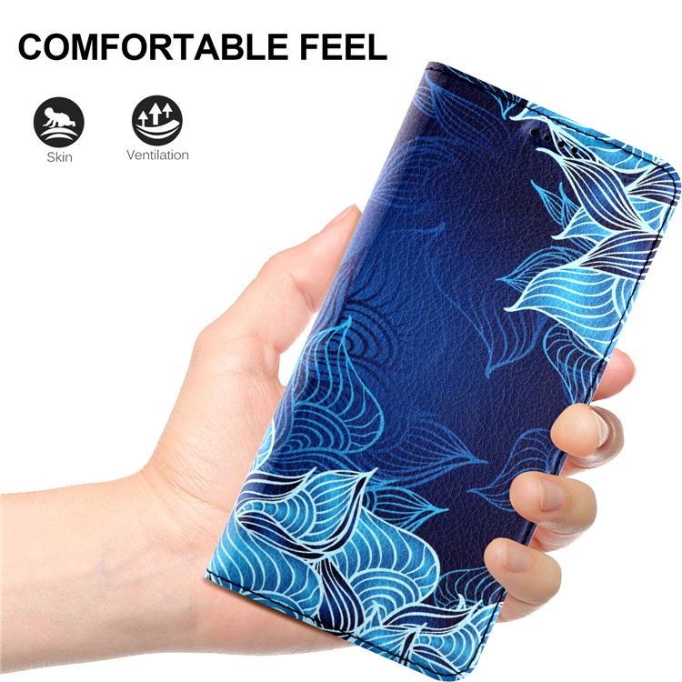 50Pcs/Lot Patterned Leather Stand Case for Huawei Mate 10 Lite / nova 2i / Maimang 6 / Honor 9i (India) - Blue Mandala-8