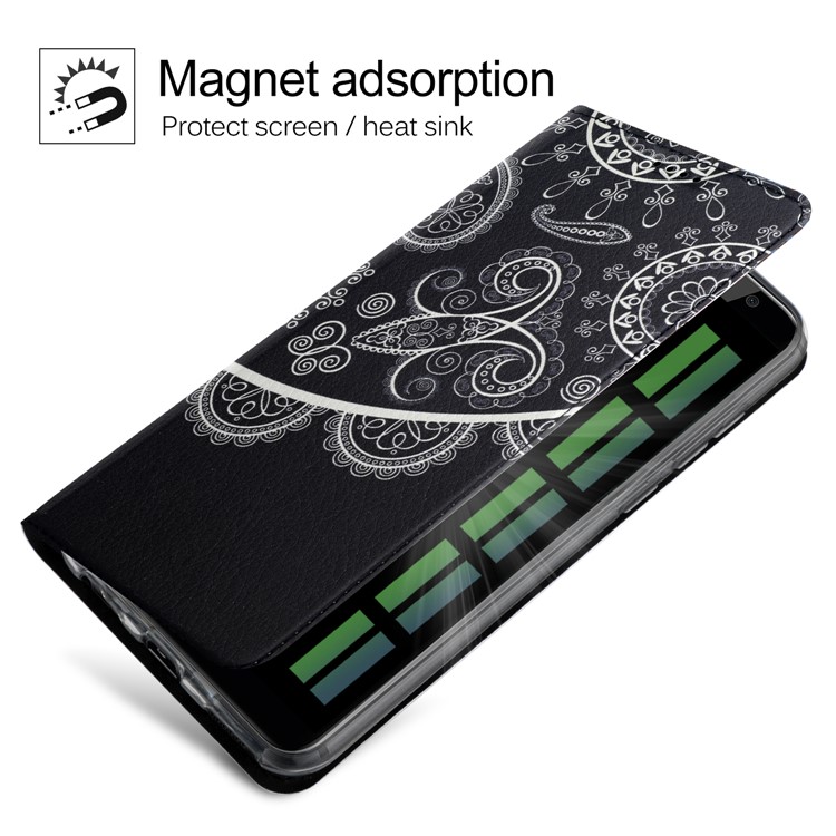 50Pcs/Lot Patterned Leather Stand Cover for Huawei Mate 10 Lite / nova 2i / Maimang 6 / Honor 9i (India) - Paisley-3