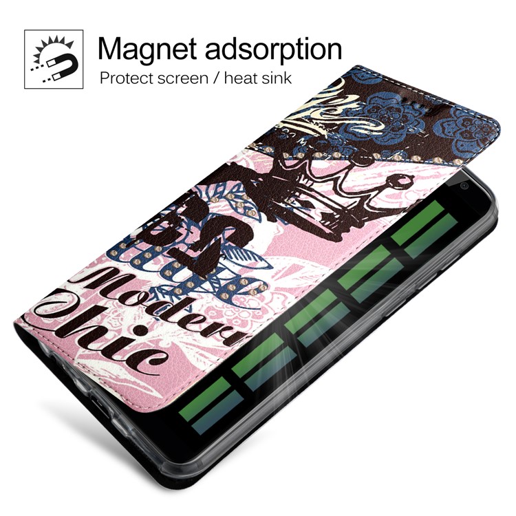 50Pcs/Lot Patterned Leather Stand Shell for Huawei Mate 10 Lite / nova 2i / Maimang 6 / Honor 9i (India) - Crown and Characters-4