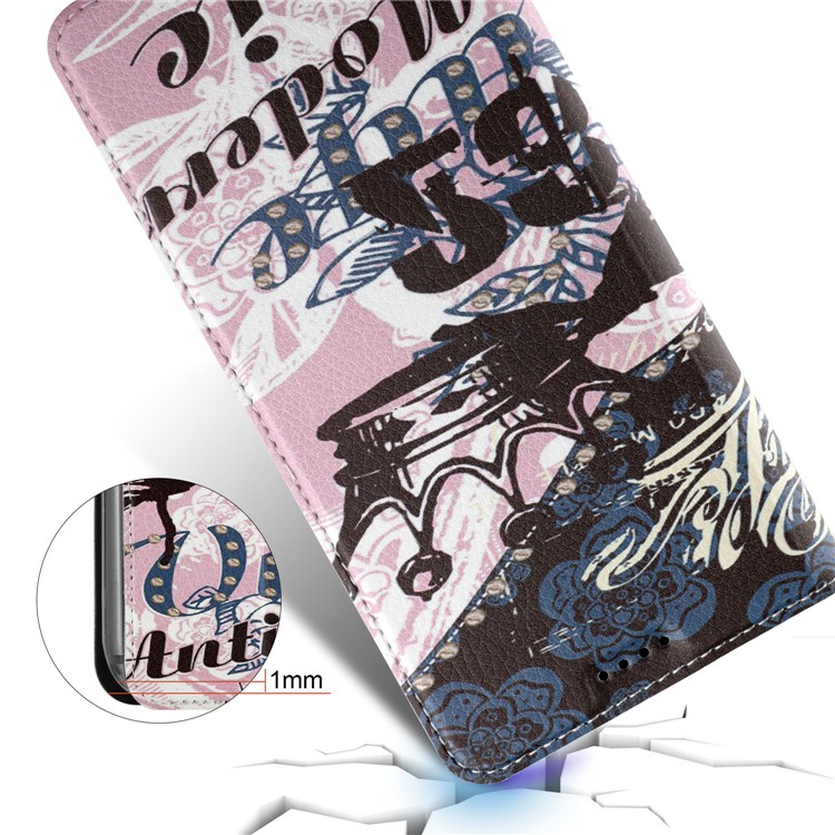 50Pcs/Lot Patterned Leather Stand Shell for Huawei Mate 10 Lite / nova 2i / Maimang 6 / Honor 9i (India) - Crown and Characters-5