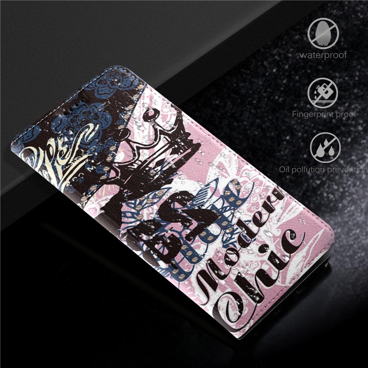 50Pcs/Lot Patterned Leather Stand Shell for Huawei Mate 10 Lite / nova 2i / Maimang 6 / Honor 9i (India) - Crown and Characters-6