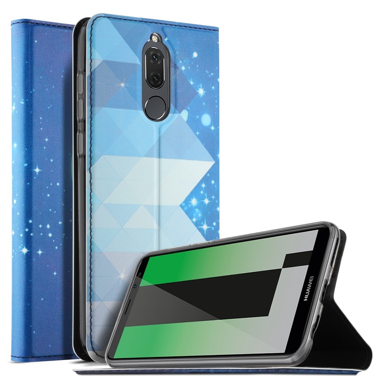 50Pcs/Lot Patterned Leather Card Holder Case for Huawei Mate 10 Lite / nova 2i / Maimang 6 / Honor 9i (India) - Moon Light-2