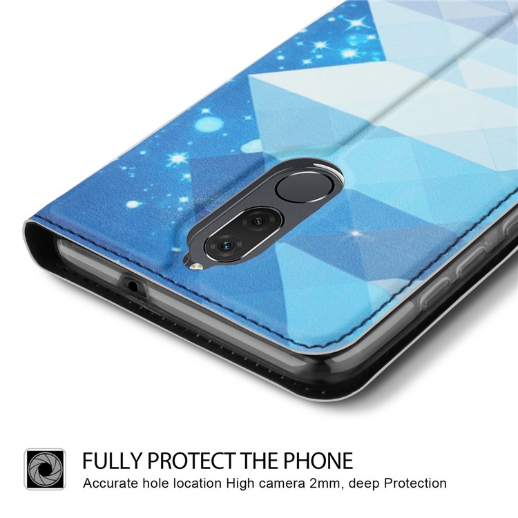 50Pcs/Lot Patterned Leather Card Holder Case for Huawei Mate 10 Lite / nova 2i / Maimang 6 / Honor 9i (India) - Moon Light-3