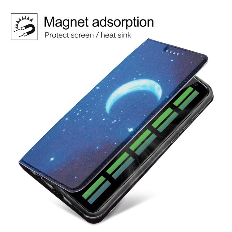 50Pcs/Lot Patterned Leather Card Holder Case for Huawei Mate 10 Lite / nova 2i / Maimang 6 / Honor 9i (India) - Moon Light-4