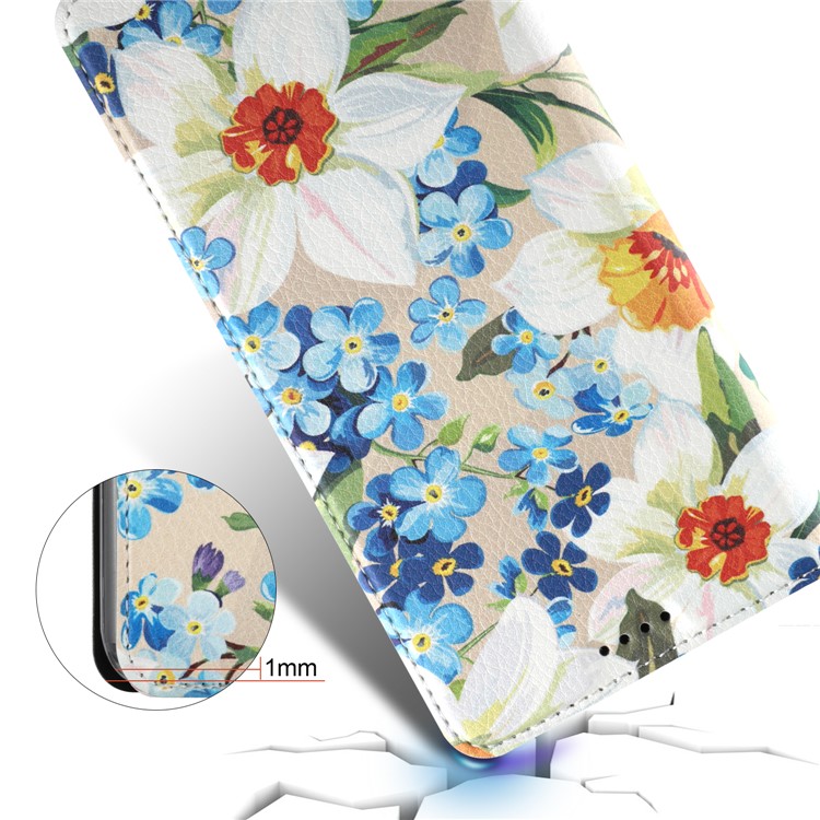 50Pcs/Lot Patterned Leather Card Slot Cover for Huawei Mate 10 Lite / nova 2i / Maimang 6 / Honor 9i (India) - Pretty Blossom-5