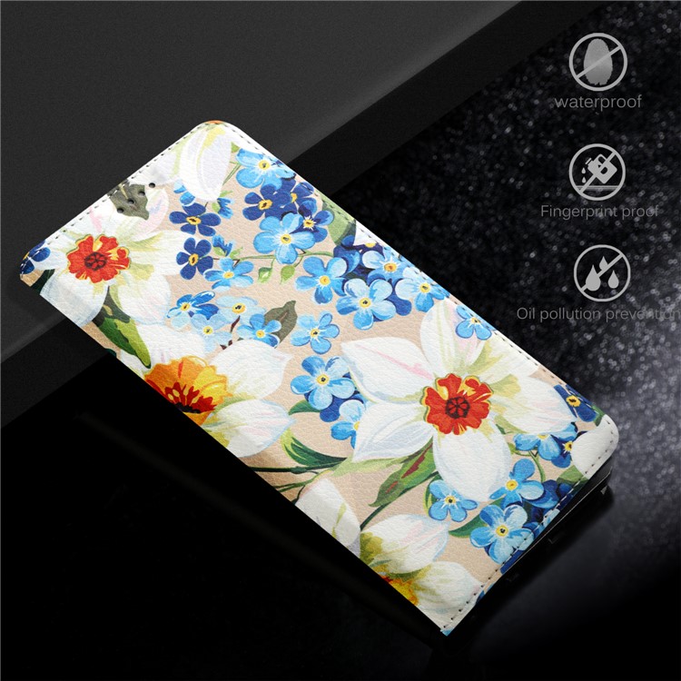 50Pcs/Lot Patterned Leather Card Slot Cover for Huawei Mate 10 Lite / nova 2i / Maimang 6 / Honor 9i (India) - Pretty Blossom-6