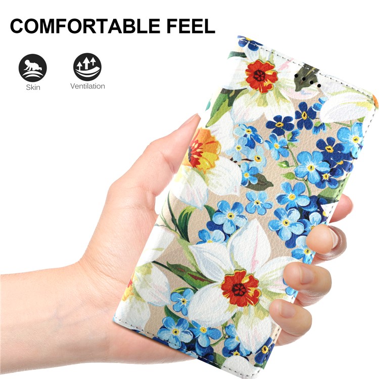 50Pcs/Lot Patterned Leather Card Slot Cover for Huawei Mate 10 Lite / nova 2i / Maimang 6 / Honor 9i (India) - Pretty Blossom-8