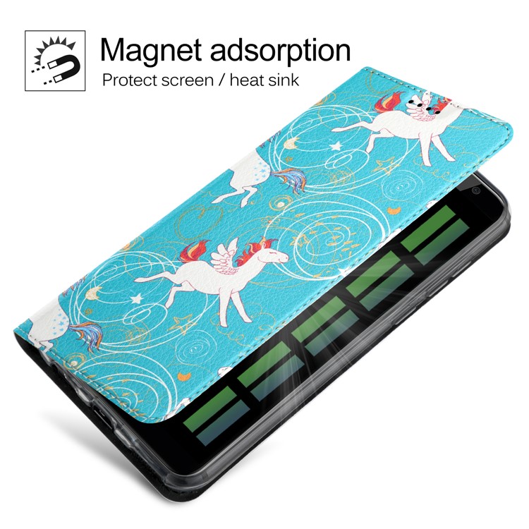 50Pcs/Lot Patterned Leather Auto-absorbed Magnetic Casing for Huawei Mate 10 Lite / nova 2i / Maimang 6 / Honor 9i (India) - Unicorns-4