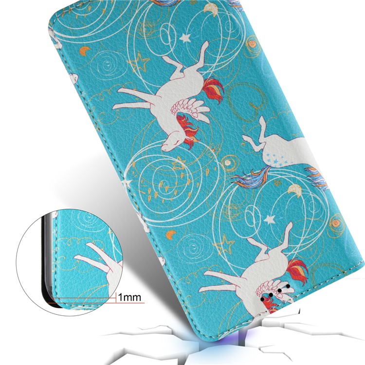 50Pcs/Lot Patterned Leather Auto-absorbed Magnetic Casing for Huawei Mate 10 Lite / nova 2i / Maimang 6 / Honor 9i (India) - Unicorns-6