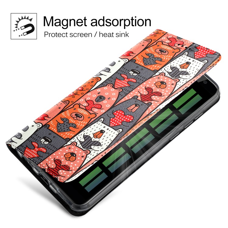 50Pcs/Lot Patterned Leather Stand Mobile Case for Huawei Mate 10 Lite / nova 2i / Honor 9i (India) - Lovely Bears-4