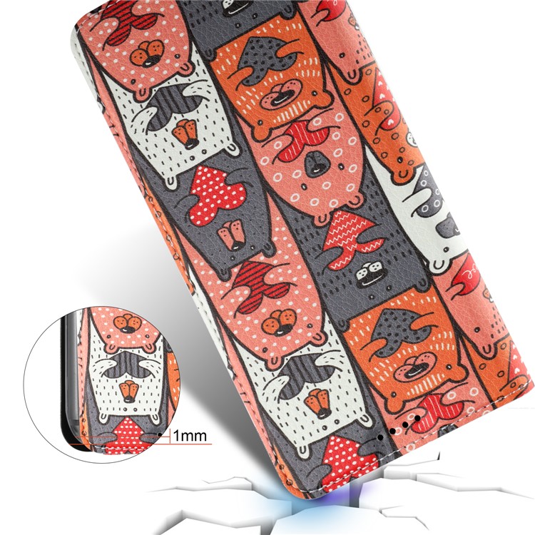 50Pcs/Lot Patterned Leather Stand Mobile Case for Huawei Mate 10 Lite / nova 2i / Honor 9i (India) - Lovely Bears-6