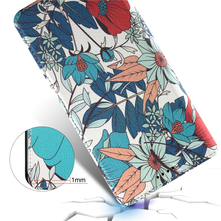 50Pcs/Lot Patterned Leather Stand Mobile Shell for Huawei Mate 10 Lite / nova 2i / Honor 9i (India) - Pretty Flowers-5