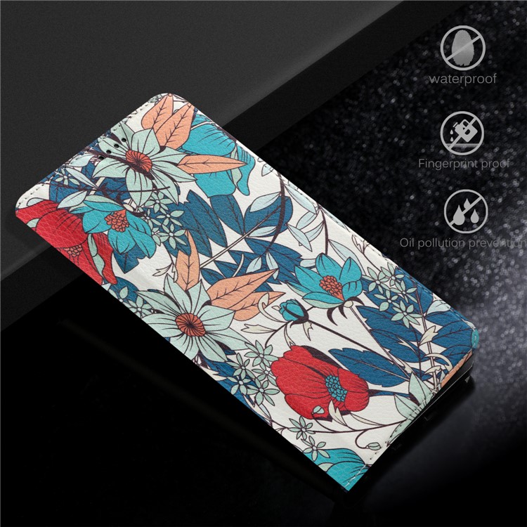 50Pcs/Lot Patterned Leather Stand Mobile Shell for Huawei Mate 10 Lite / nova 2i / Honor 9i (India) - Pretty Flowers-6