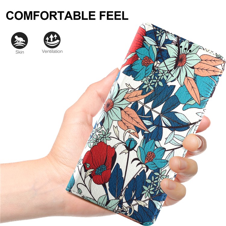 50Pcs/Lot Patterned Leather Stand Mobile Shell for Huawei Mate 10 Lite / nova 2i / Honor 9i (India) - Pretty Flowers-8