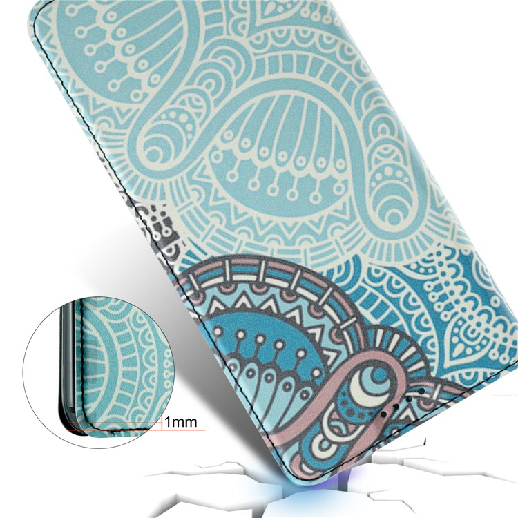 50Pcs/Lot Patterned Leather Stand Protection Shell for Huawei Mate 10 Lite / Honor 9i (India) - Unique Flower-9