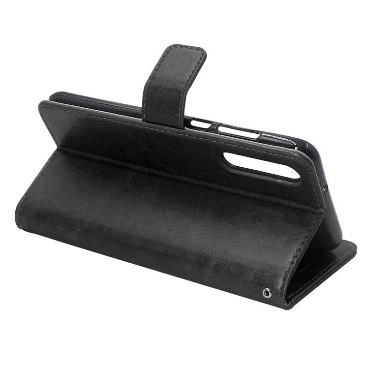 ENKAY Crazy Horse Wallet Stand Leather Cell Phone Case for Huawei P20 - Black-3