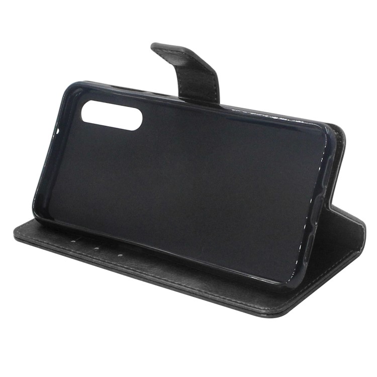 ENKAY Crazy Horse Wallet Stand Leather Cell Phone Case for Huawei P20 - Black-4