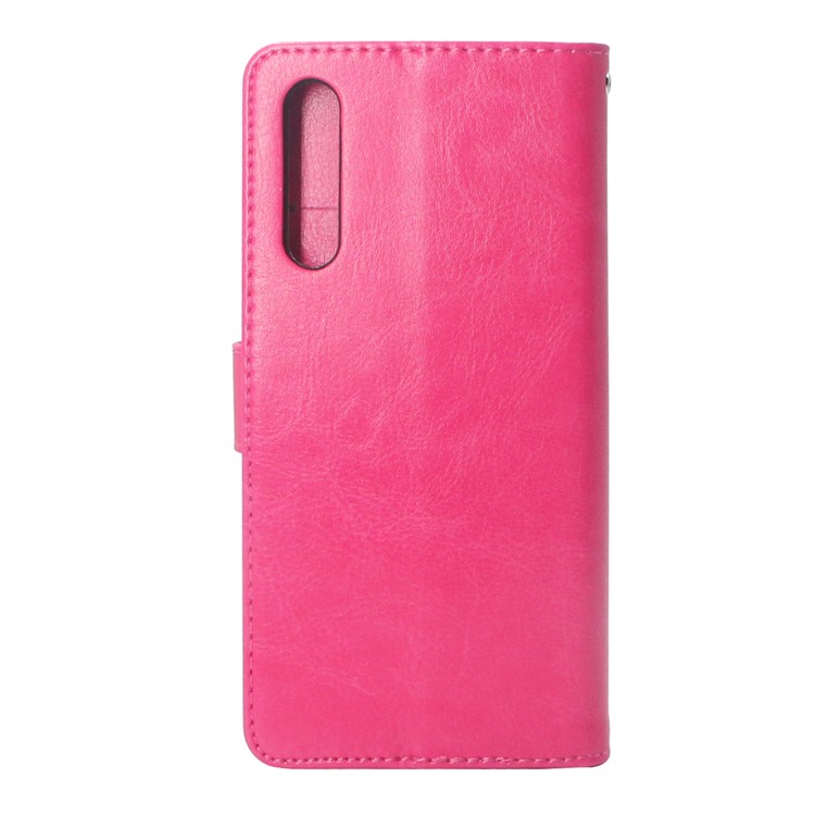 ENKAY Crazy Horse Wallet Leather Flip Stand Cell Phone Cover for Huawei P20 - Rose-2