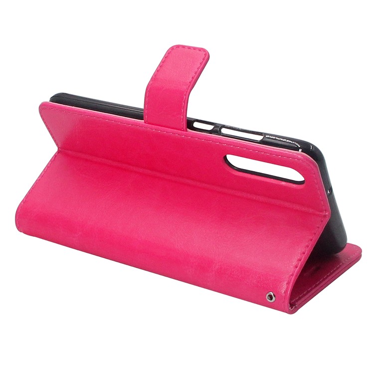 ENKAY Crazy Horse Wallet Leather Flip Stand Cell Phone Cover for Huawei P20 - Rose-3
