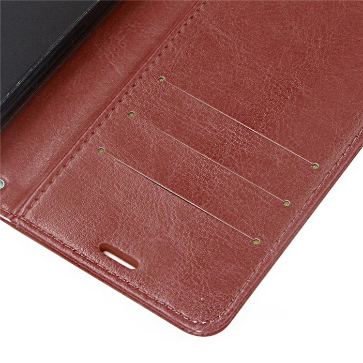 ENKAY Crazy Horse Leather Wallet Stand Mobile Phone Casing for Huawei P20 - Brown-5