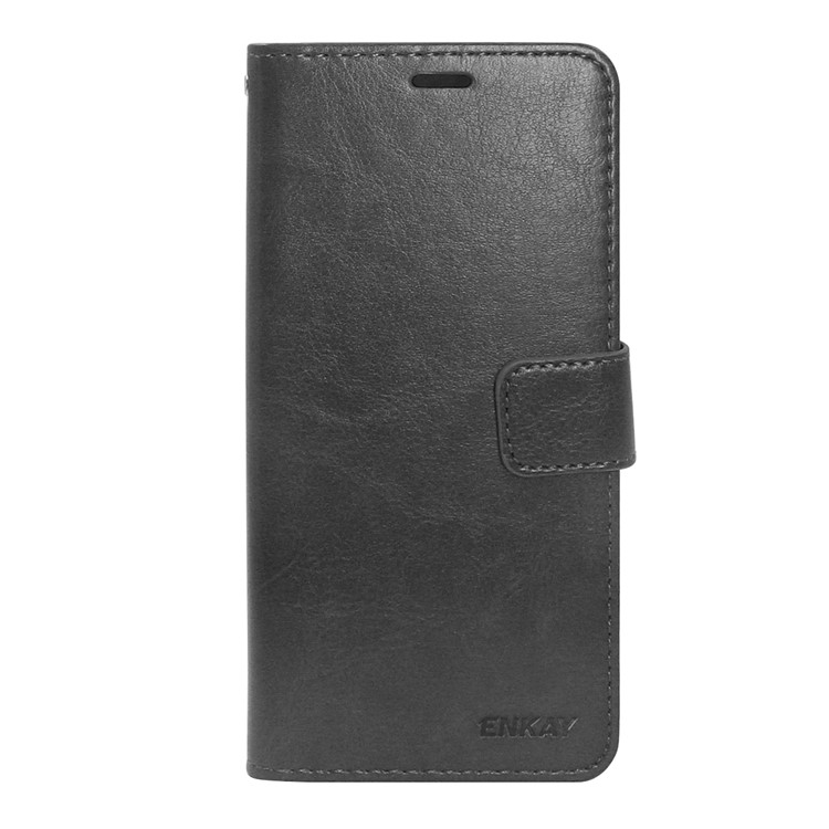 ENKAY Crazy Horse PU Leather Protection Mobile Phone Case for Huawei P20 Pro - Black-2