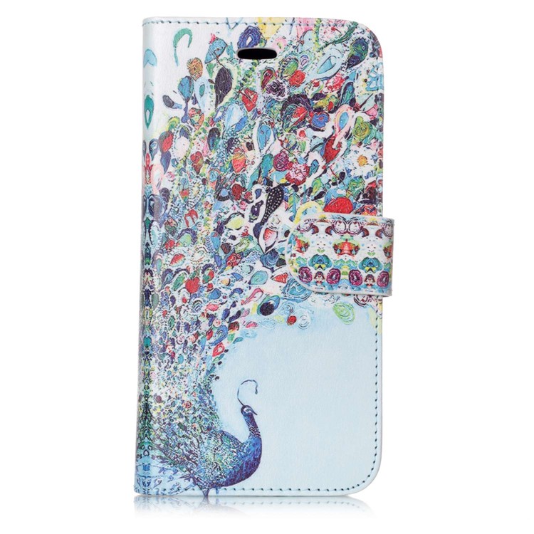 Patterned Detachable 2-in-1 Wallet Leather Case for Huawei P10 Lite 2017 - Peacock-2