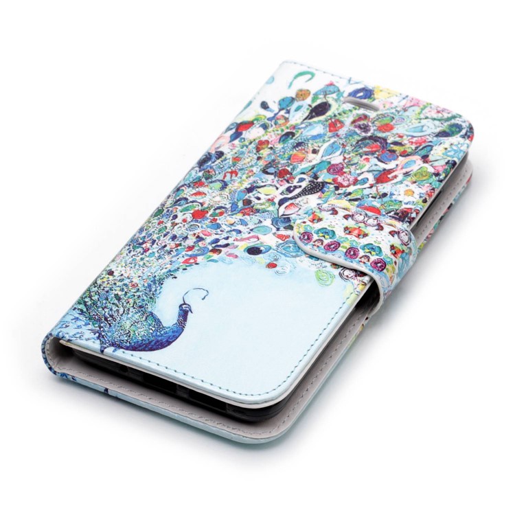 Patterned Detachable 2-in-1 Wallet Leather Case for Huawei P10 Lite 2017 - Peacock-5