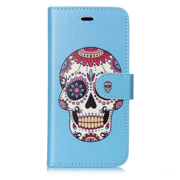 Patterned Detachable 2-in-1 Wallet Leather Flip Cover for Huawei P10 Lite 2017 - Sugar Skull-2