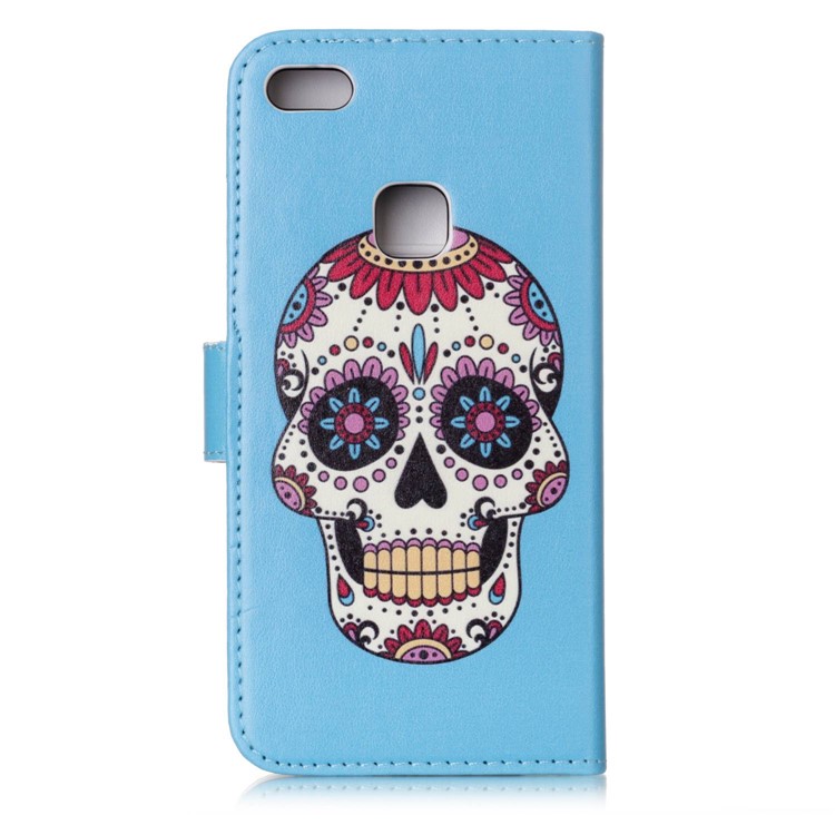 Patterned Detachable 2-in-1 Wallet Leather Flip Cover for Huawei P10 Lite 2017 - Sugar Skull-3