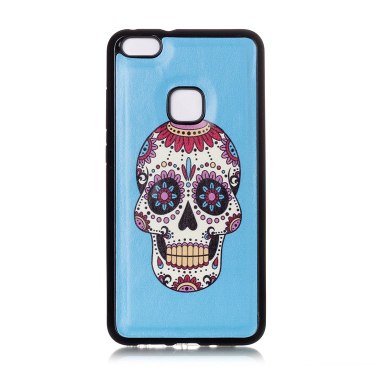 Patterned Detachable 2-in-1 Wallet Leather Flip Cover for Huawei P10 Lite 2017 - Sugar Skull-4