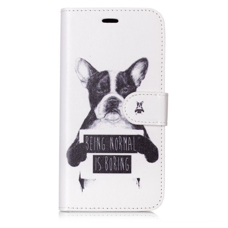Patterned Detachable 2-in-1 Wallet Leather Shell for Huawei P10 Lite 2017 - Dog and Quote-1